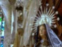 Talla de la Virgen María en madera policromada con cabello natural